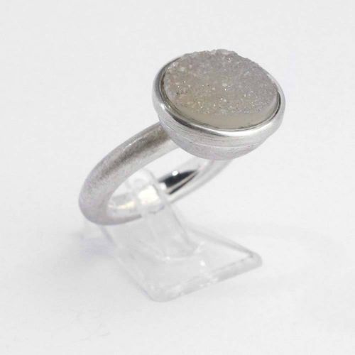 Ring aus 925er Silber mit Achat "Druzy"