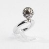 Ring 925er Silber "Swing" mit echter gravierter  Tahitizuchtperle