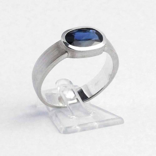 Ring 925er Silber mit echtem Saphir blau