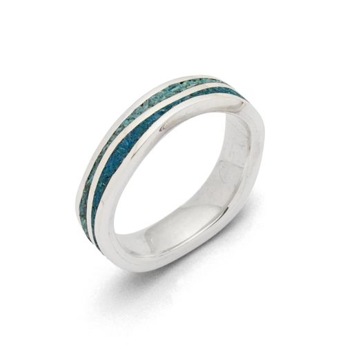 Ring "Meeresblau schmal"925/- Silber