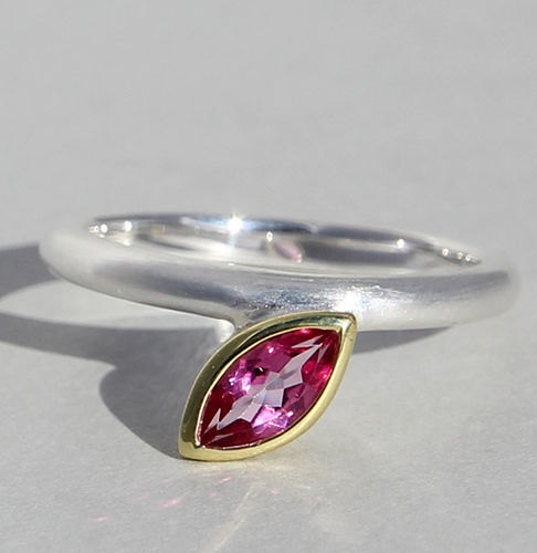 Ring "Pink Topas" 925/- Silber teilvergoldet