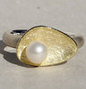 Ring "Lunaris" 925/- Silber vergoldet mit Perle