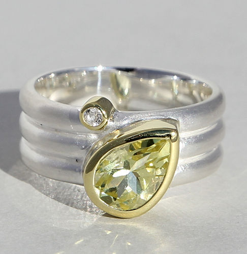 Ring "Lemonquarz" 925/- Silber