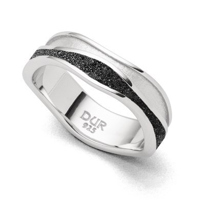 Ring 925/- Silber DUR "Ebbe&Flut" Lavasand