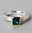 Ring Topas carré 925/- Silber, teilvergoldet