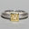 Ring Citrin carré  925/- Silber, teilvergoldet